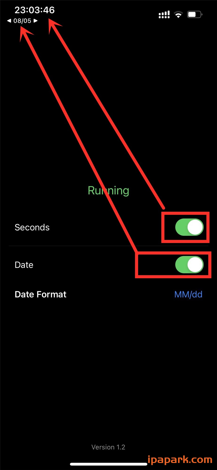 图片[1]-状态栏日期秒数 SecondHand 1.2-iPA资源站